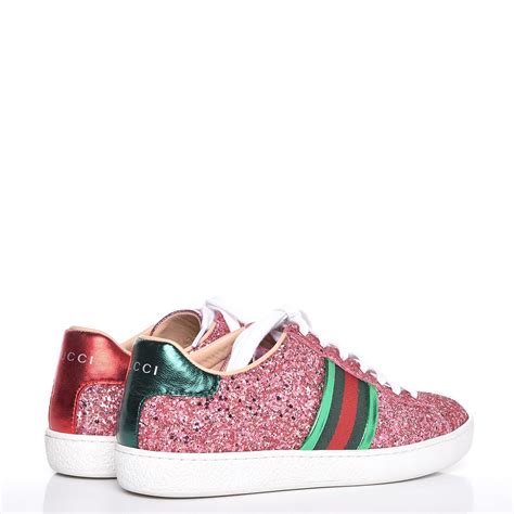 pink glitter gucci sneakers